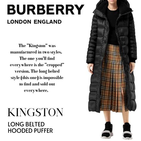 Burberry Kingston Archive Down Belted hooded puffer coat Large 